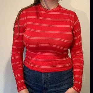 Red long sleeve top